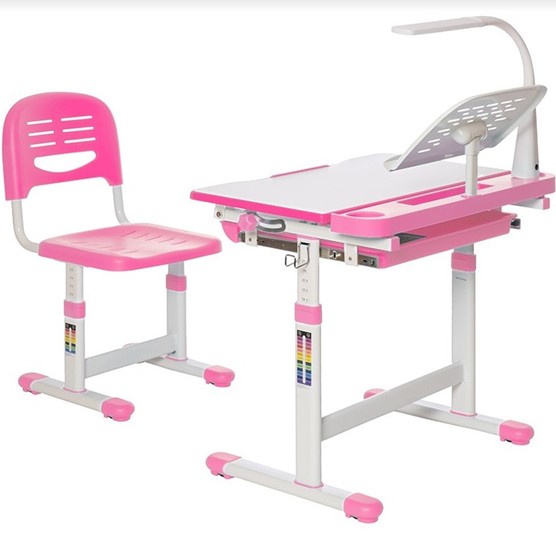 Детский стол-трансформер SET Holto-11 розовый в Вологде - изображение 9