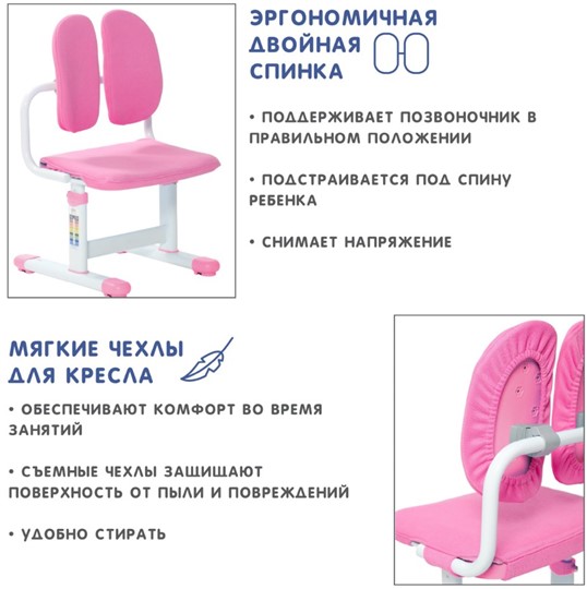 Комплект растущей мебели SET Holto-18 розовый в Вологде - изображение 11