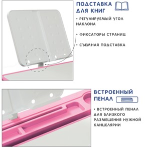 Комплект растущей мебели SET Holto-18 розовый в Вологде - предосмотр 6