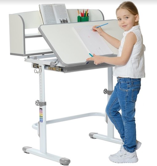 Детский стол-трансформер SET HOLTO-26 с надстройкой (серый) в Вологде - изображение 3