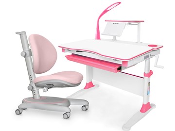 Растущая парта + стул Комплект Mealux EVO Evo-30 PN (арт. Evo-30 PN + Y-508 KP), серый, розовый в Вологде - предосмотр