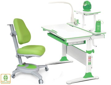 Растущая парта + стул Комплект Mealux EVO Evo-30 Z (арт. Evo-30 Z + Y-110 KZ), серый, зеленый в Вологде - предосмотр